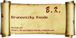 Brunovszky Kende névjegykártya